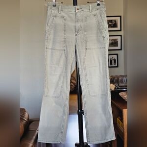 Anthropologie Cargo Style Straight Leg Cotton Pants